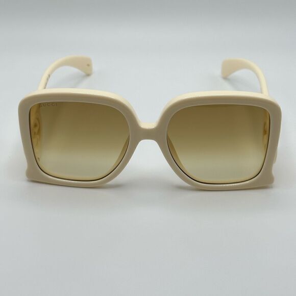 BRAND NEW GUCCI GG1326S 002 Ivory/Brown Women Sunglasses - Picture 3 of 14